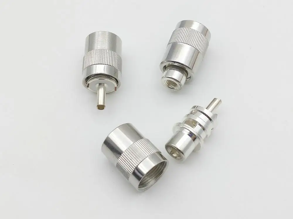 50PCS brass UHF Male PL259 Plug Solder RG58 Cable Connector Selling