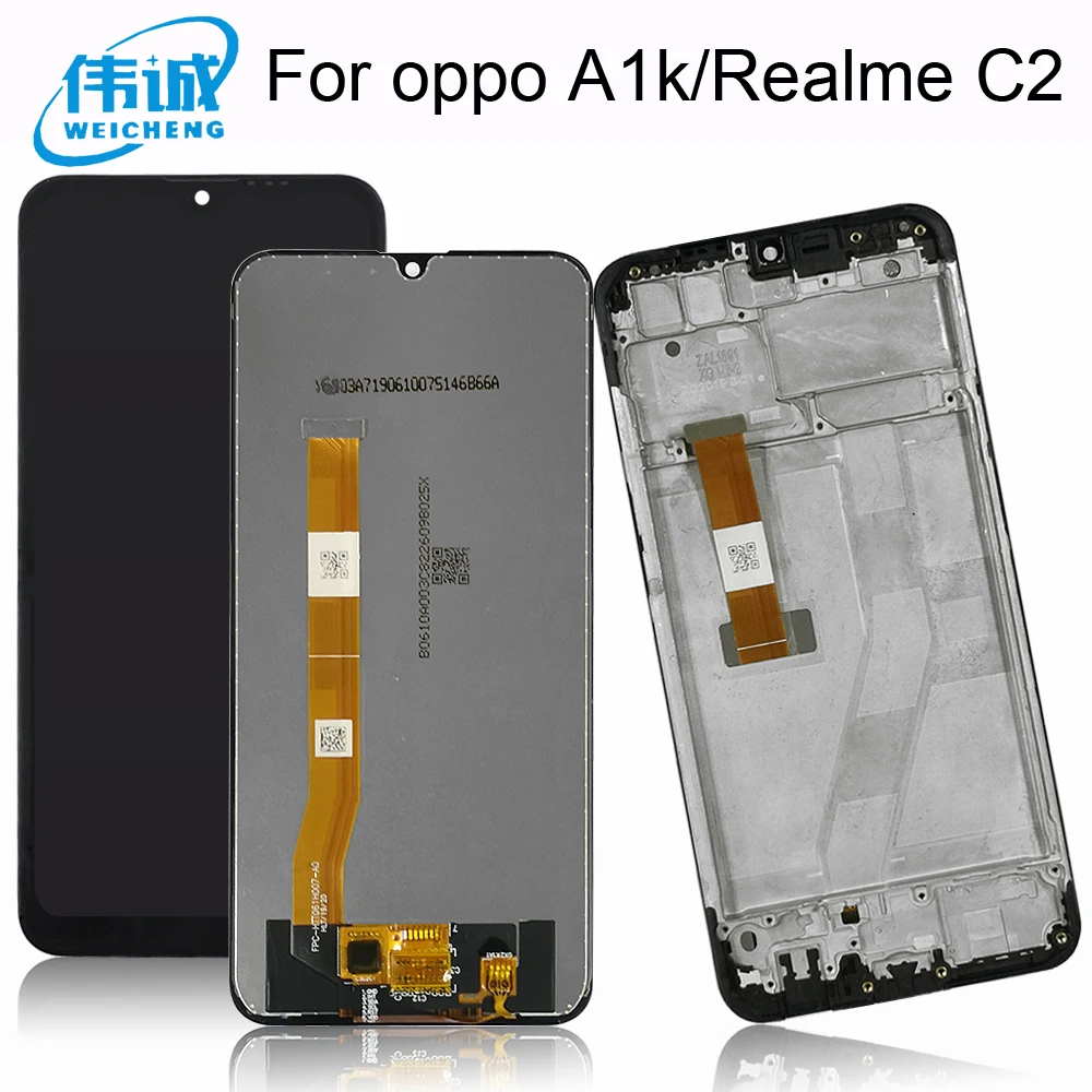 Черный 6 1 дюймов для Oppo A1k CPH1923/для Realme C2 RMX1941 RMX1945 ЖК-дисплей кодирующий