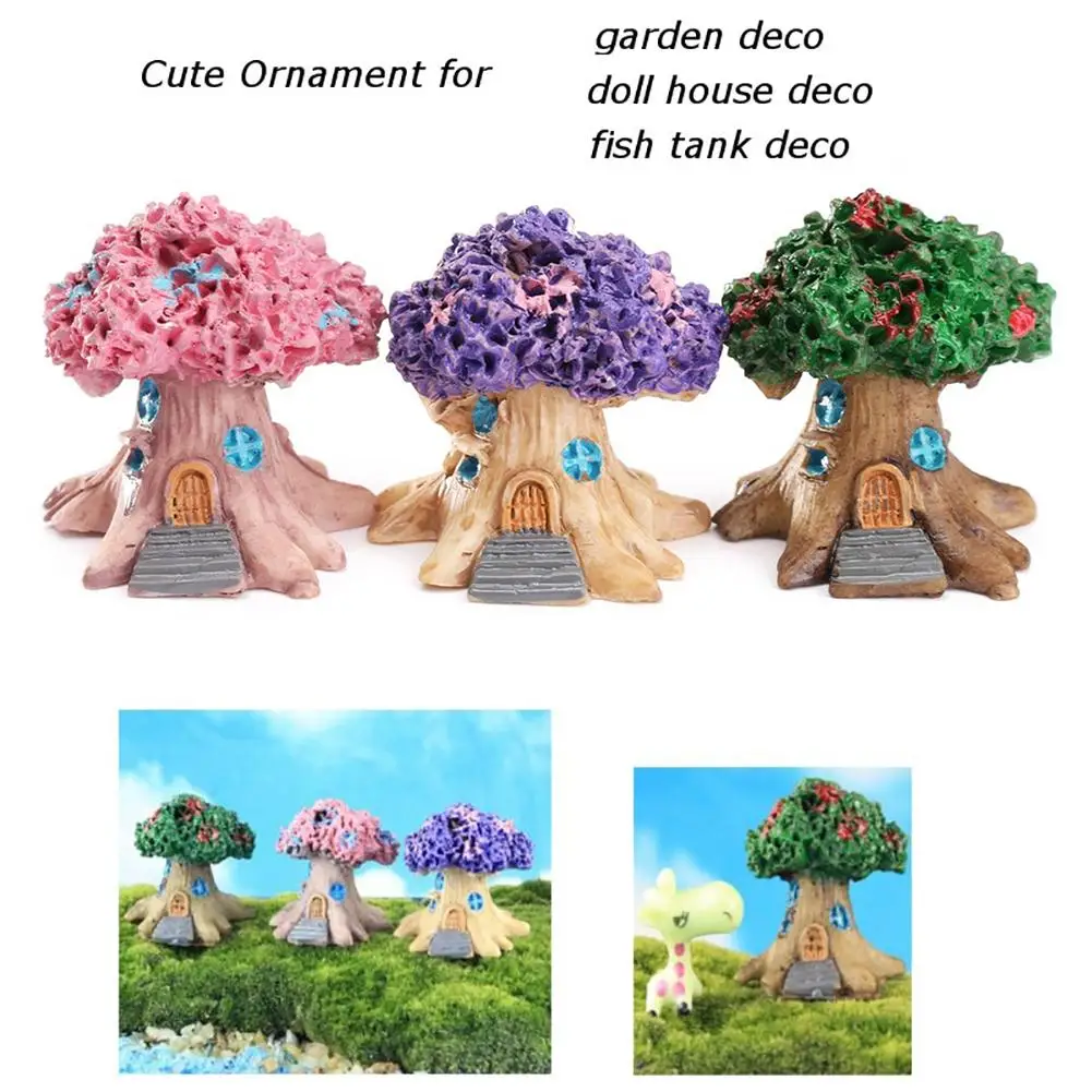 

Mini Fairy Tree House Miniature Garden Micro Landscape Ornament Craft Decor