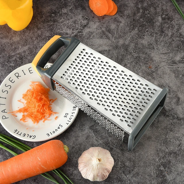 Stainless Steel Handheld Cheese Grater Multifunctional Rustproof Safety  Ginger Potato Cheese Grater (Yellow)