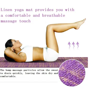 

Natural Jute Yoga Mat Pad Eco Friendly Reversible Hybrid 1830*610*5 MM Linen Yoga Mat Kit For Yoga Pilates & Fitness Exercise