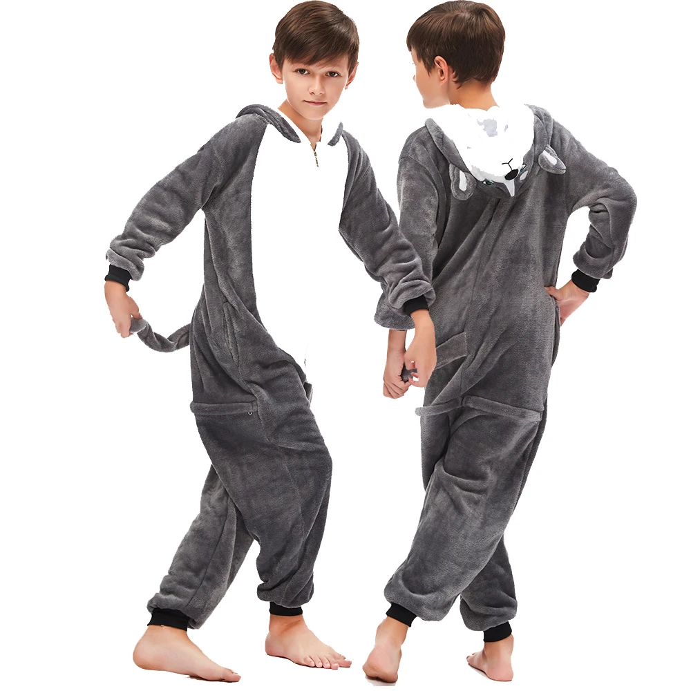 Children kigurumis Onesie Animal Cute Husky Homewear kids Pajama Winter Sleepwear Cosplay Party Child Costume