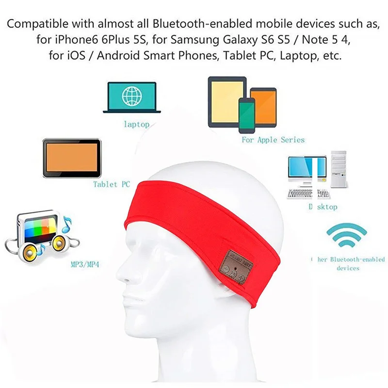 Bluetooth MP3 головная повязка беспроводные наушники гарнитура наушники музыка стерео Пот Группа для спорта на открытом воздухе SEC88
