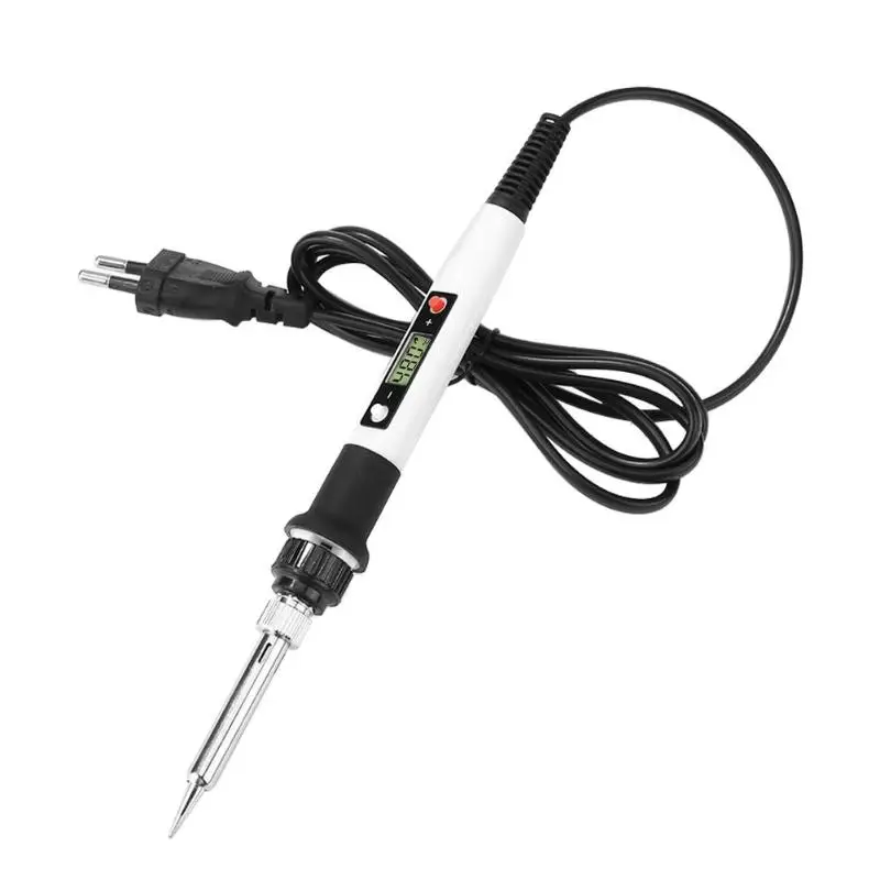 LCD Electric Soldering Iron Electronic Maintenance Welding Solder Accessories 360 Degree Bending and without Cracking Tool - Цвет: Белый