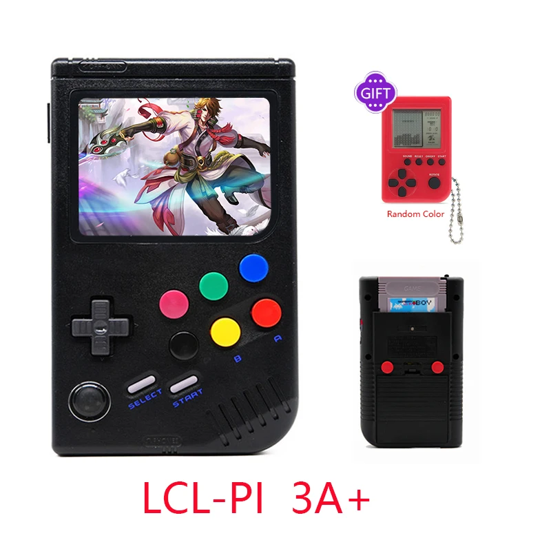 3,5 дюймов LCL-Pi портативная аркадная Ретро игровая консоль для игровой консоли для мальчиков Raspberry Pi 3 A+ Игровые плееры встроенные 5000 игры - Цвет: Black