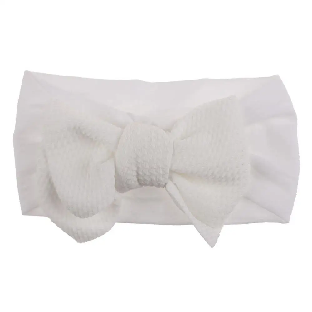 Headband White Популярная детская лента для волос, повязка на голову с бантом для маленьких девочек, эластичная повязка для головы, головные уборы, аксессуары, одежда для маленьких девочек, бандо, bebe fille - Цвет: Headband White