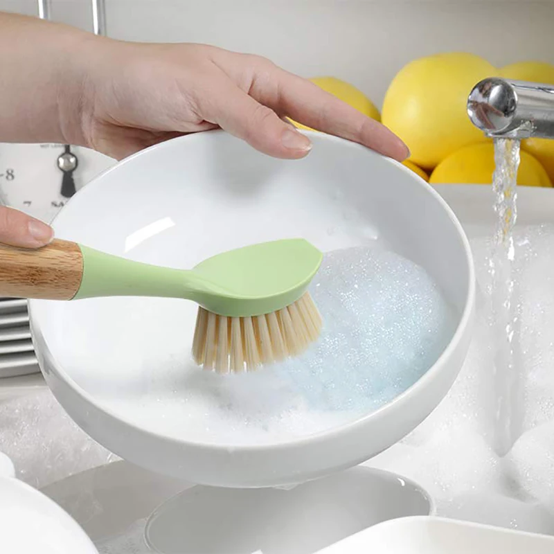Скруббер для посуды с прочной щетиной для чугунной сковороды, кухонные горшки, кастрюли для ванной комнаты, круглая посуда для домашней уборки