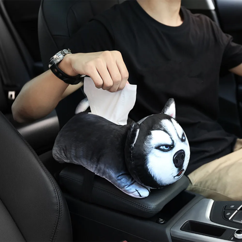 Автомобильная подвесная коробка для бумажных салфеток забавная мультяшная Автомобильная тканевая коробка Кукла игрушечный чехол с изображением животного держатель для салона автомобиля