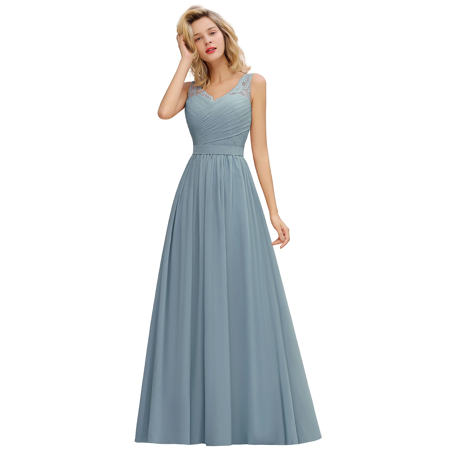 Custodio tapa Asalto Vestido largo de gasa verde menta para dama de honor, traje de línea A sin  mangas para fiesta de invitados de boda, bata elegante, demoselle  d'honneur, 2020 _ - AliExpress Mobile