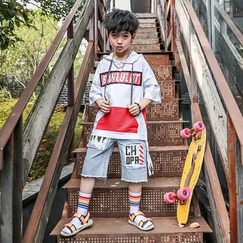 

Kids Cool Hip Hop Clothing Hoodie Sweatshirt Oversized T Shirt Top Running Shorts for Girls Boys Dance Costumes Set Clothes Wear