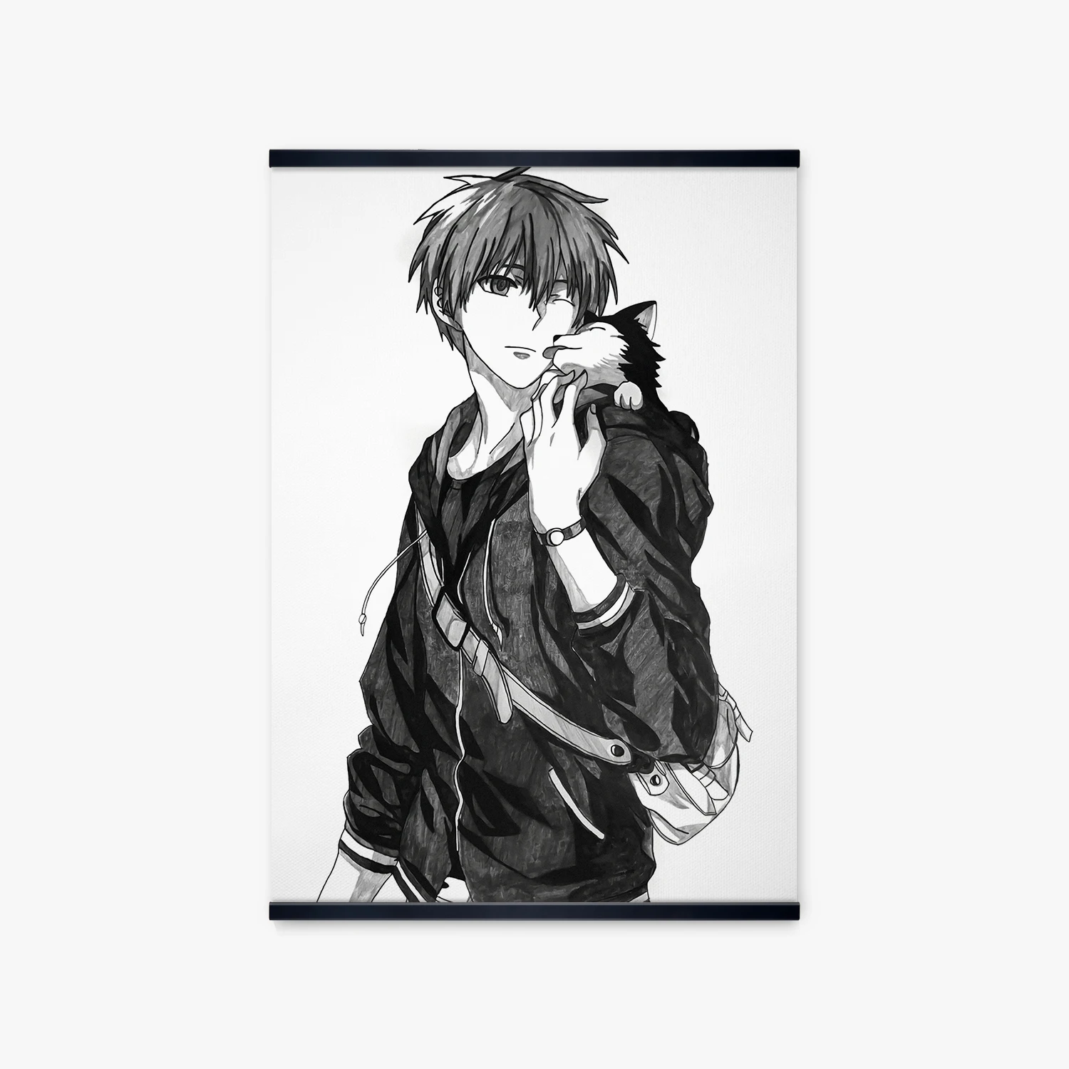 Черно-белый фотографический баскетбольный герой Kuroko Tetsuya постер на стену печать