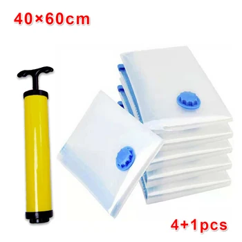 

4x Strong Vacuum Storage Bags Space Saving Compressed Bag Vacuum Pack Saver+Pump