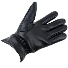 Зимние мужские кожаные перчатки из оленьей кожи, мужские теплые мягкие мужские перчатки, черные дизайнерские мужские варежки с тремя линиями, подкладка из овечьей шерсти# Zer
