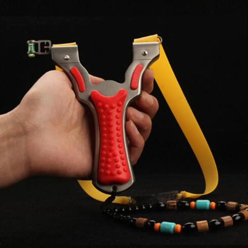 

Slingshot Stainless Steel for Hunting Catapult Silicone Straight Handle with Rubber Band Outdoor Shooting Sports 2019 New