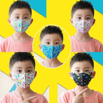 

1pc Face Mask For Kids Children Cute Dinosaur Print Anti-fog Haze Washable Mask Mascara Criança Proteçao Mascarilla Lavable 2020
