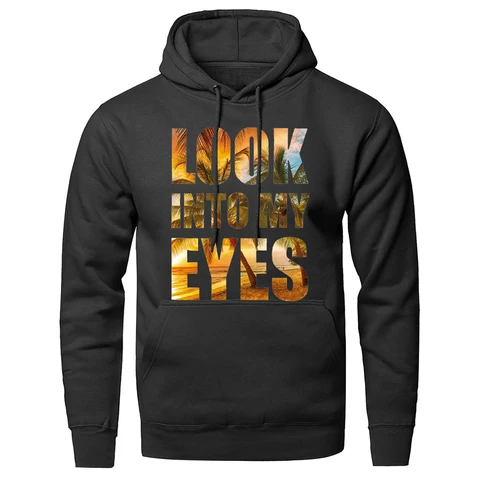 trend 2020 spring autumn hooded hoodie look into my eyes fashion print slim fit tracksuits windproof sweatshirt hip hop tops