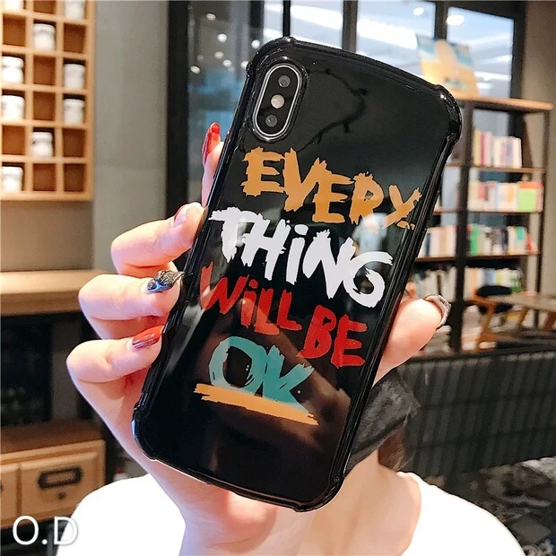 Изогнутая форма граффити с английскими буквами для iphone xs/max/xr мобильный корпус 8 plus/7 для пар и анти-падение мягкий