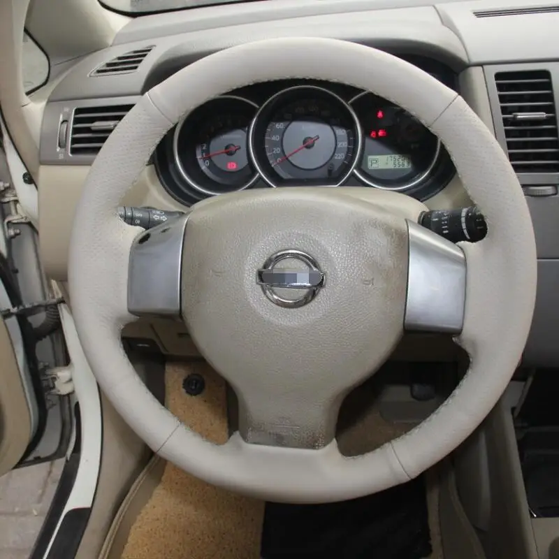Nappa Leather Steering Wheel Cover for Old Nissan Tiida Livina Sylphy