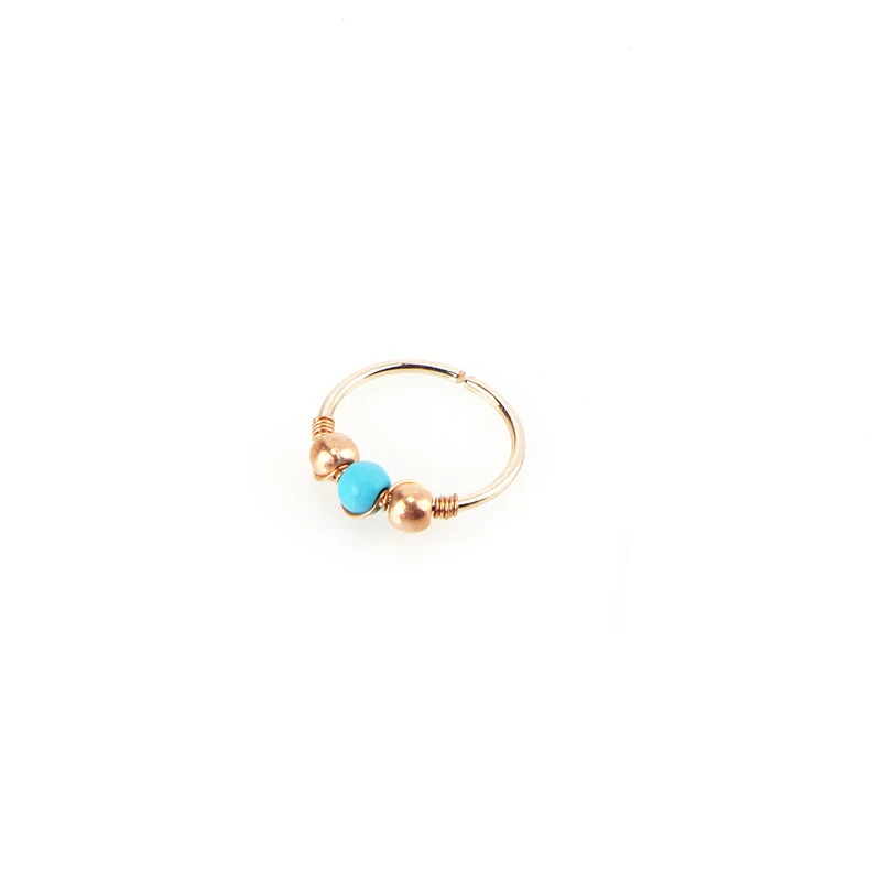 Stone Rose Gold 1 шт., модное регулируемое кольцо в нос, шпильки из нержавеющей стали, кольцо для перегородки, кольцо для пирсинга, кольцо в форме губ для женщин - Окраска металла: Stone Rose Gold