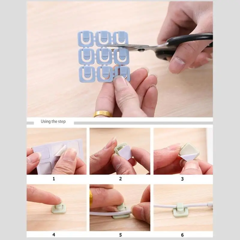 18 шт. многофункциональный клей для хранения DIY для рукоделия, зажим для кабеля, настольный органайзер для хранения проводов, мини домашний зажим для швейного хранения
