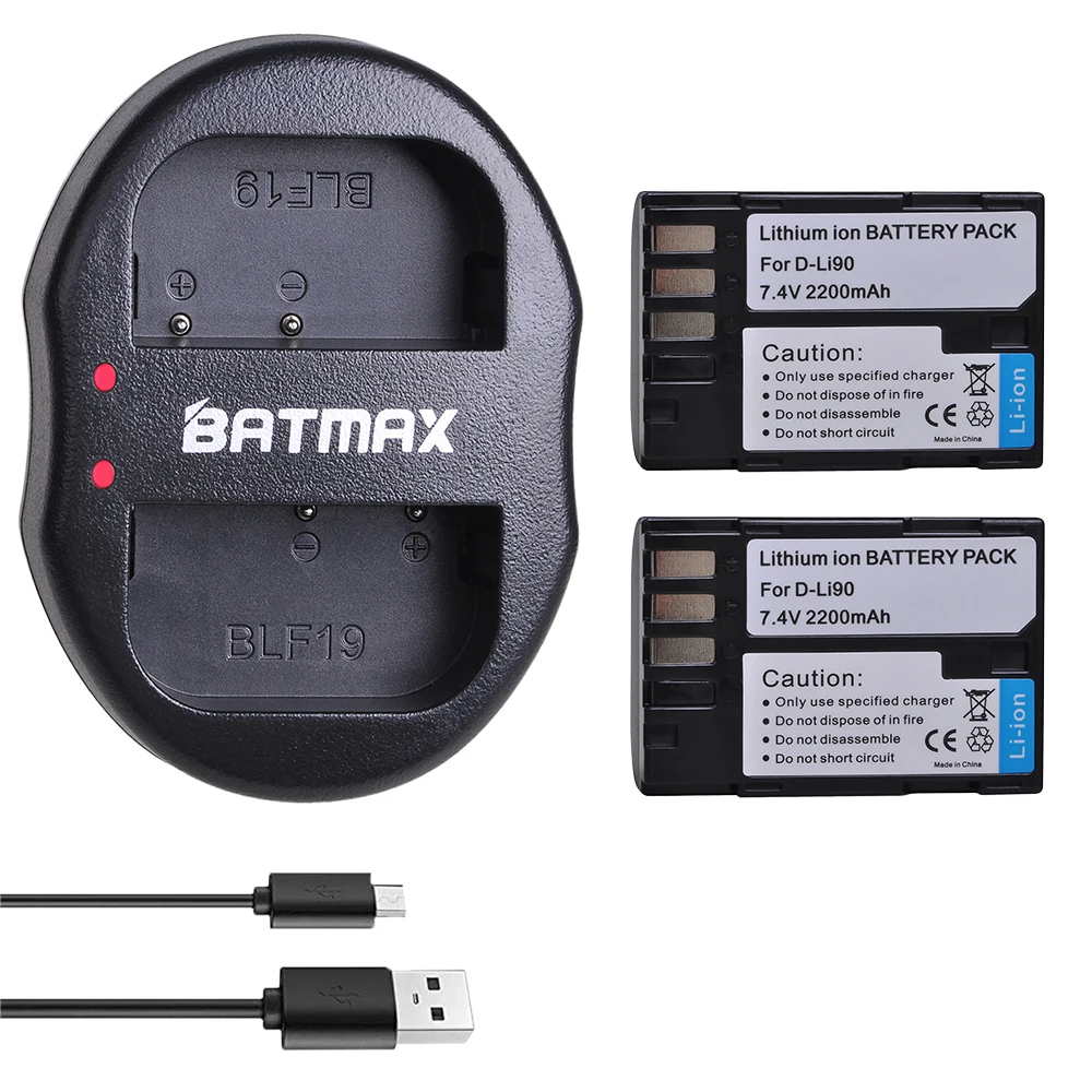 2200 мА/ч, D-LI90 DLI90 D LI90 Батарея akku+ USB Dual Зарядное устройство для PENTAX K-7 K-7D K-5 K-5 II 645D K01 K-3 K-3 II 645Z L15 - Цвет: 2B with charger
