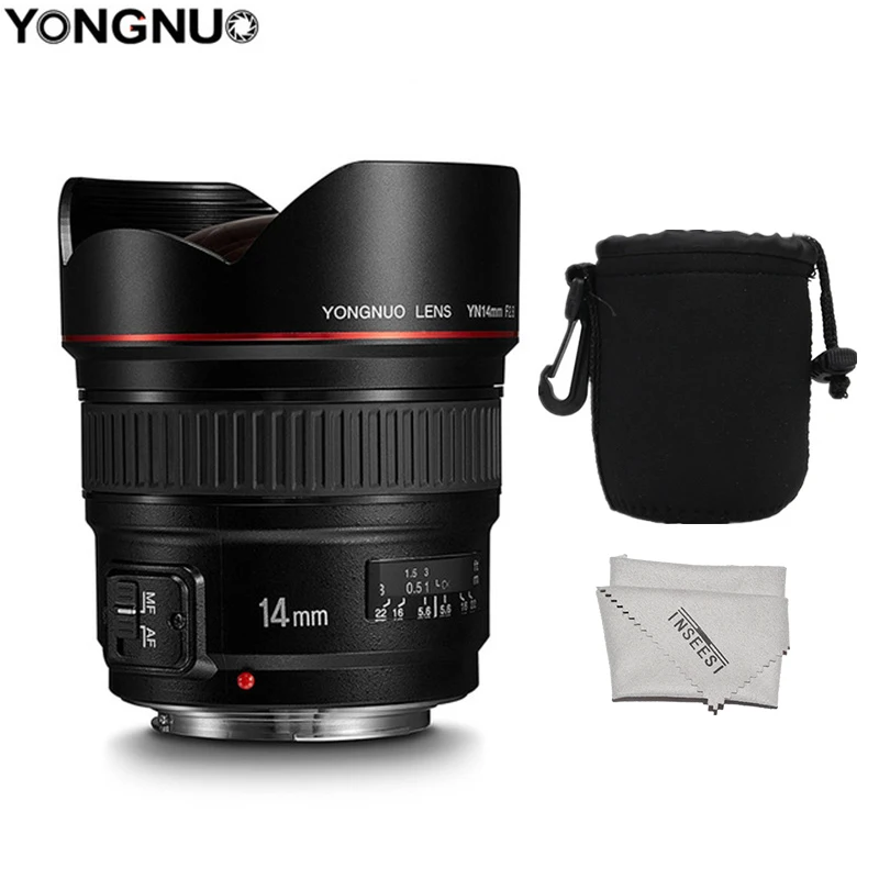 YONGNUO 14 мм F2.8 ультра-широкоугольный объектив yn14мм с автофокусом AF MF металлический объектив для Canon 700D 80D 5D Mark III IV