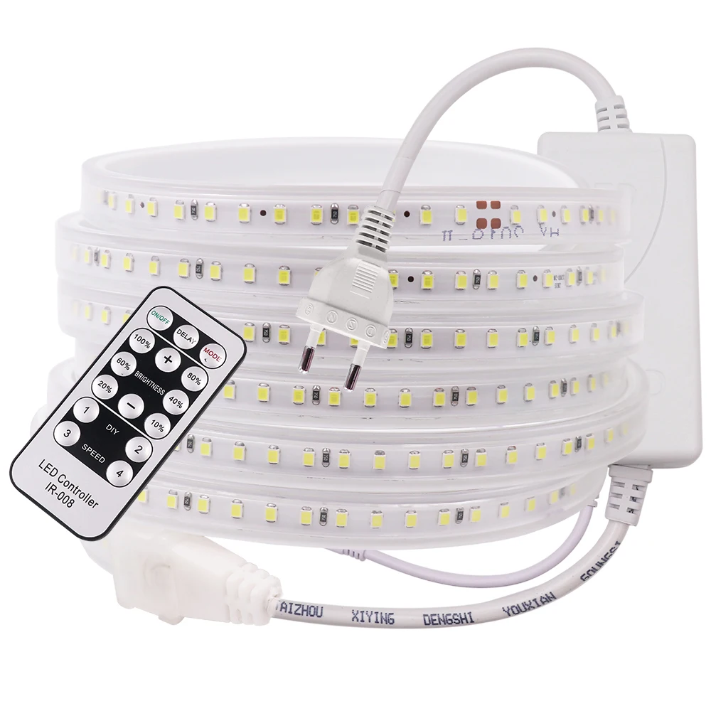 

Dimmable LED Strip EU 220V US 110V Waterproof 2835 120LEDs White / Warm White High Safety Flexible Ribbon Tape Lamp