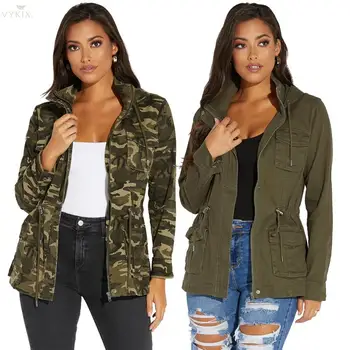 

Autumn Camouflage Hoodie Denim Jacket Women Casual Jeans Jacket Pockets Long Sleeve Jeans Coat Short Coat Outerwear Clothing