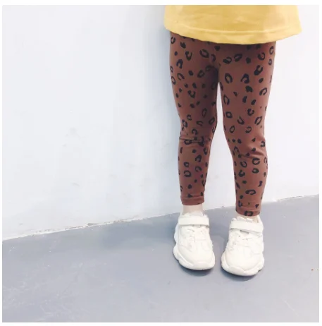 Spring Girls Leggings New Leopard Printed Bottom Pants For Girls Baby Girl Clothes Children Leggings - Цвет: Коричневый