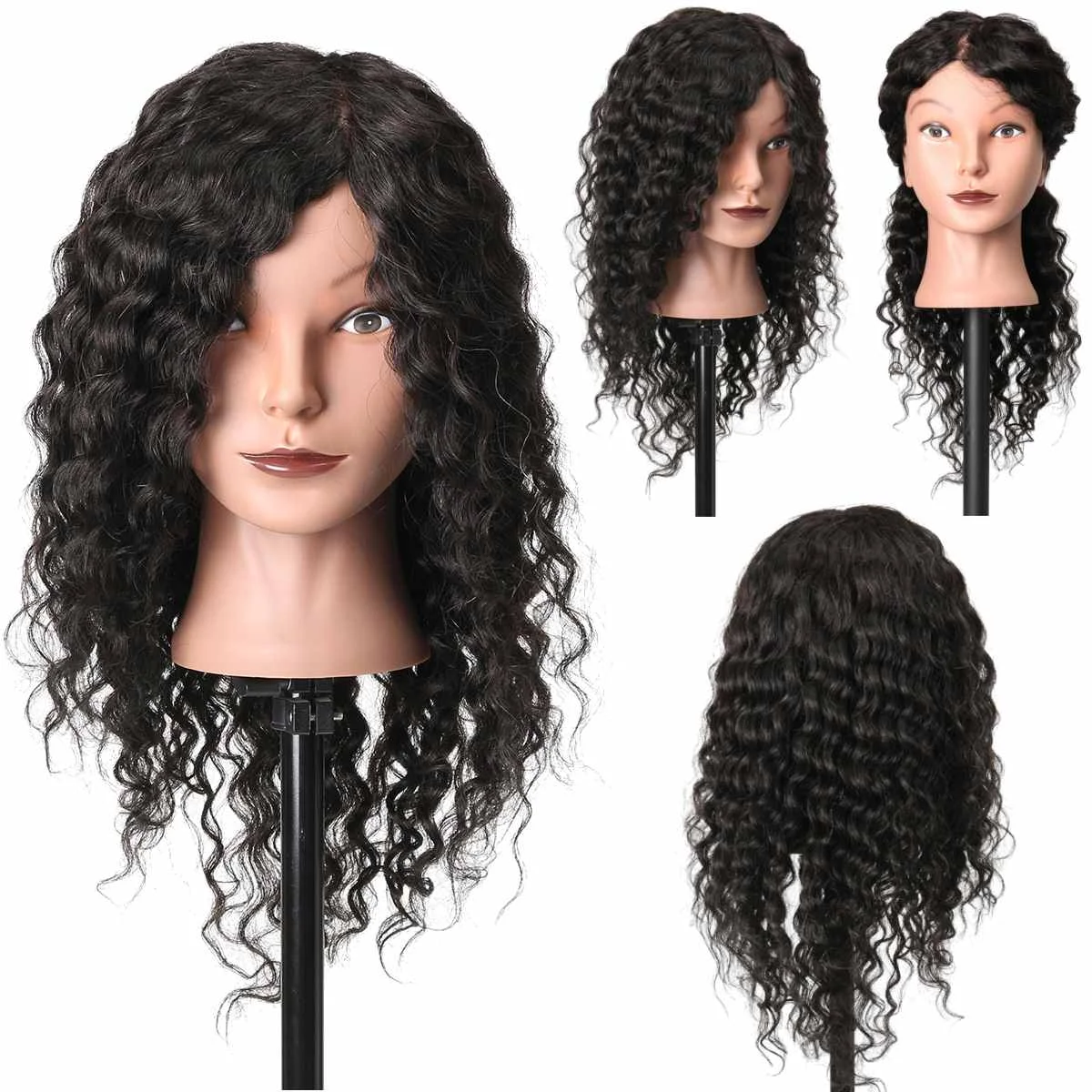

Manikin Head Hair Salon Hairdressing Practice Training Human Doll Mannequin Head 100% Natural Mannequins High Grade Professional