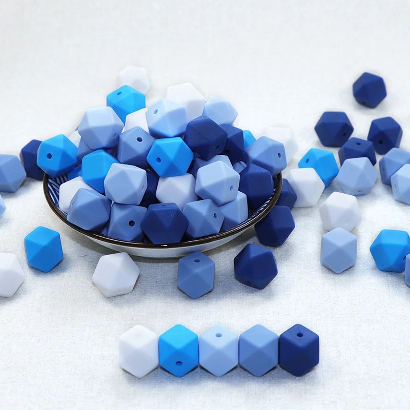 Joepada 14mm Hexagon Silicone Beads 30Pcs/lot For DIY Baby Pacifier Chain BPA Free Teething Baby Teether Baby Accessories