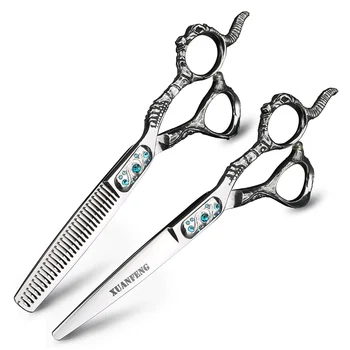 

Professional Hairdressing Scissors 6 Inch Barber Scissors Japanese Steel Hair Scissors Cutting Thinng Shear with Bag Combs