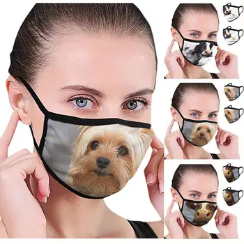 

2PC Cute dog cow Facemask Printing Anti-Dust PM2.5 Anti Pollution Breathable Cotton Reusable Washable Mouth-muffle mascarillas