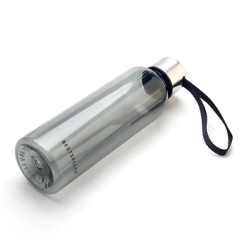 

500ml Men Travel Leak Proof Transparent Water Bottles with Strap Sport Glass Water Bottle Cups