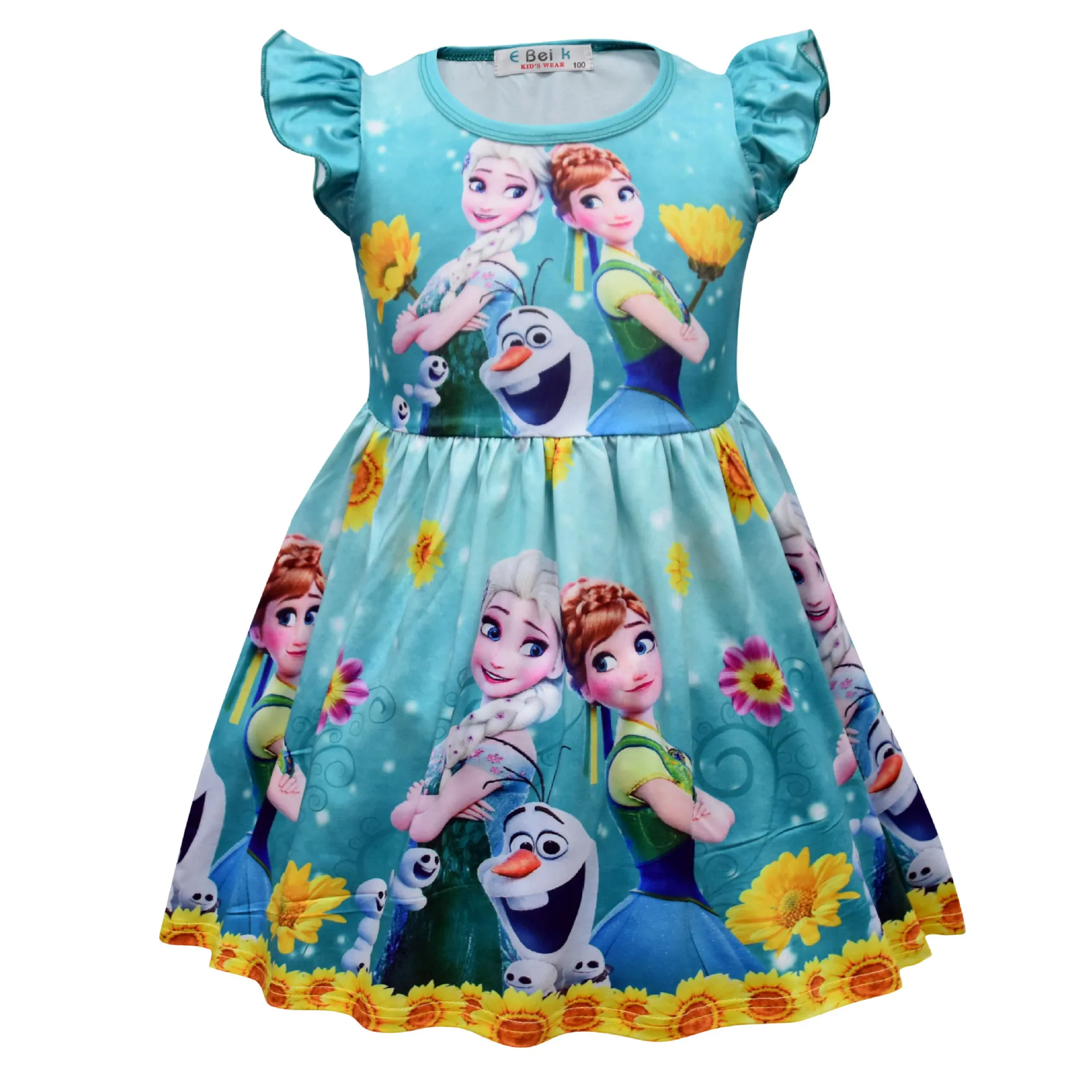 

Twirl Dress Sunflower Anna Aisha Princess Dress Kids Girls Flutter Sleeve Milk Silk Dress Boutique Summer Party Girls Clothes