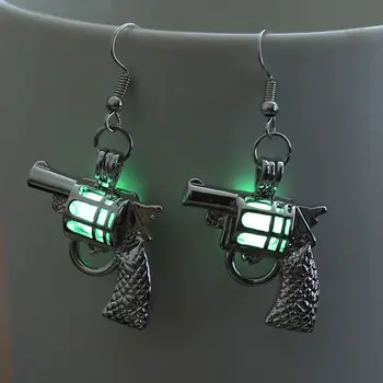 

Glow In the Dark Gun Shape Luminous Hook Drop Earrings Unisex Fashion Jewelry