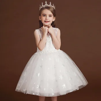 

flower girl dresses Kids Dresses For Girls Sleeveless girl clothes Sequins Stars Tutu Princess Birthday Party Vestidos 3-10Y