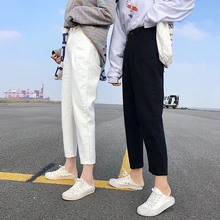 Корейские узкие прямые джинсы для женщин, плюс размер, Стрейчевые джинсы с высокой талией, женские джинсы, свободные штаны, mujer