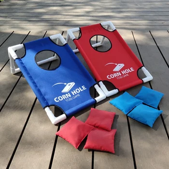 

Foldable Portable Sandbags Game Set Toss Cornhole Game Board Set Indoor Outdoor Chipping Pitching Cages Mats Parent-Kids Game ZJ