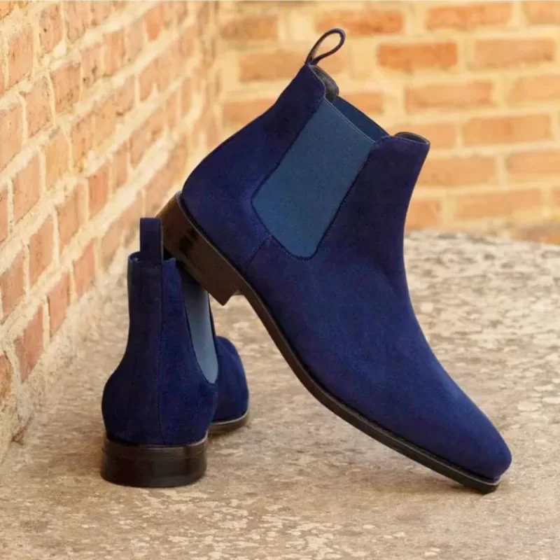 Zapatos de moda de cuero PU para hombre, mocasines de tacón bajo, zapatos de vestir, botines Brogue de primavera, clásicos, informales, HM052