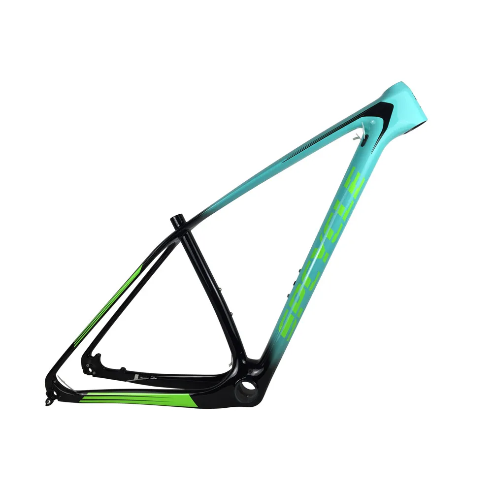 Spcycle Сверхлегкий T1000 Углеродные рамы для горного велосипеда 29er карбоновая Передняя Велосипедная вилка рамы совместимы 142*12 мм через ось или 135*9 мм QR - Цвет: Celeste Glossy