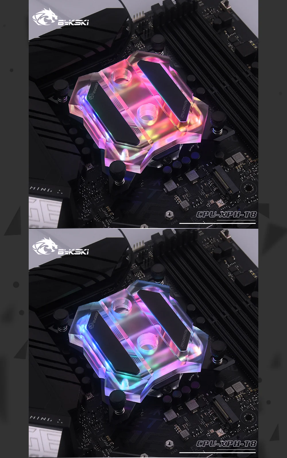 Bykski cpu-XPH-T8 cpu блок водяного охлаждения для Intel Lga115x/2011/2066 RGB/RBW освещение механическая система сливочного масла микроводный I7