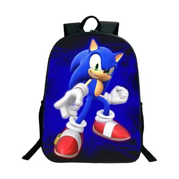 

16Inch Sonic backpack Children Boys Girls School Bag Big Space Teenager Rucksack Sonic Laptop Backpack Teens Daily bags