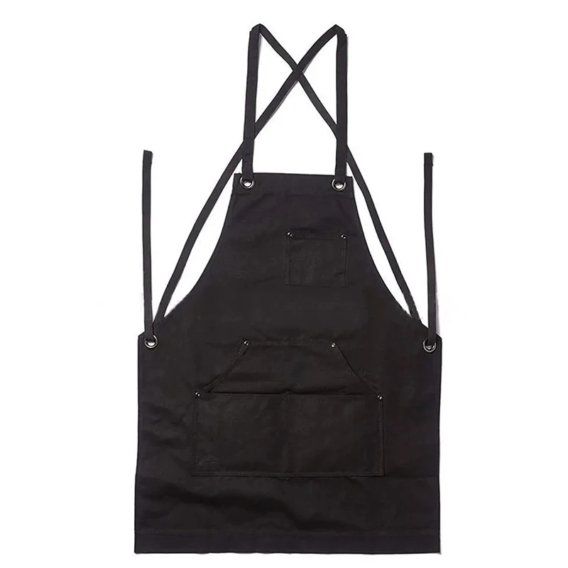 Heavy Duty Waxed Canvas Work Hobby Apron Large Pocket Fits Small to XXL Black tech tool bag