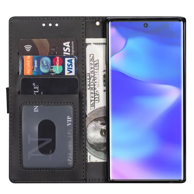 Ретро Чехол-кошелек на молнии для samsung Note 10 Plus 5G note8 note9 note 9 8 флип из искусственной кожи держатель для Карт Подставка чехол для телефона чехол s