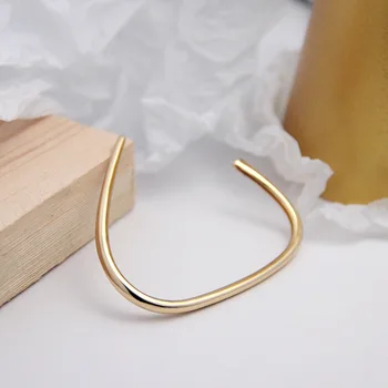 

Silvology 925 Sterling Silver Half Triangle Design Bangles for Women Elegant Temperament Minimalist Bangles 925 Original Jewelry