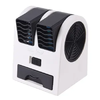 

2 Ports Mini Fan Adjustable Angles Dual Air Outlet Air Conditioning Fan Cooling For Home Office Dormitory
