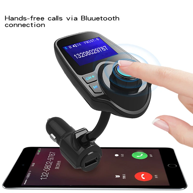 Автомобильный комплект беспроводной Bluetooth fm-передатчик USB зарядное устройство MP3-плеер Радио адаптер C66