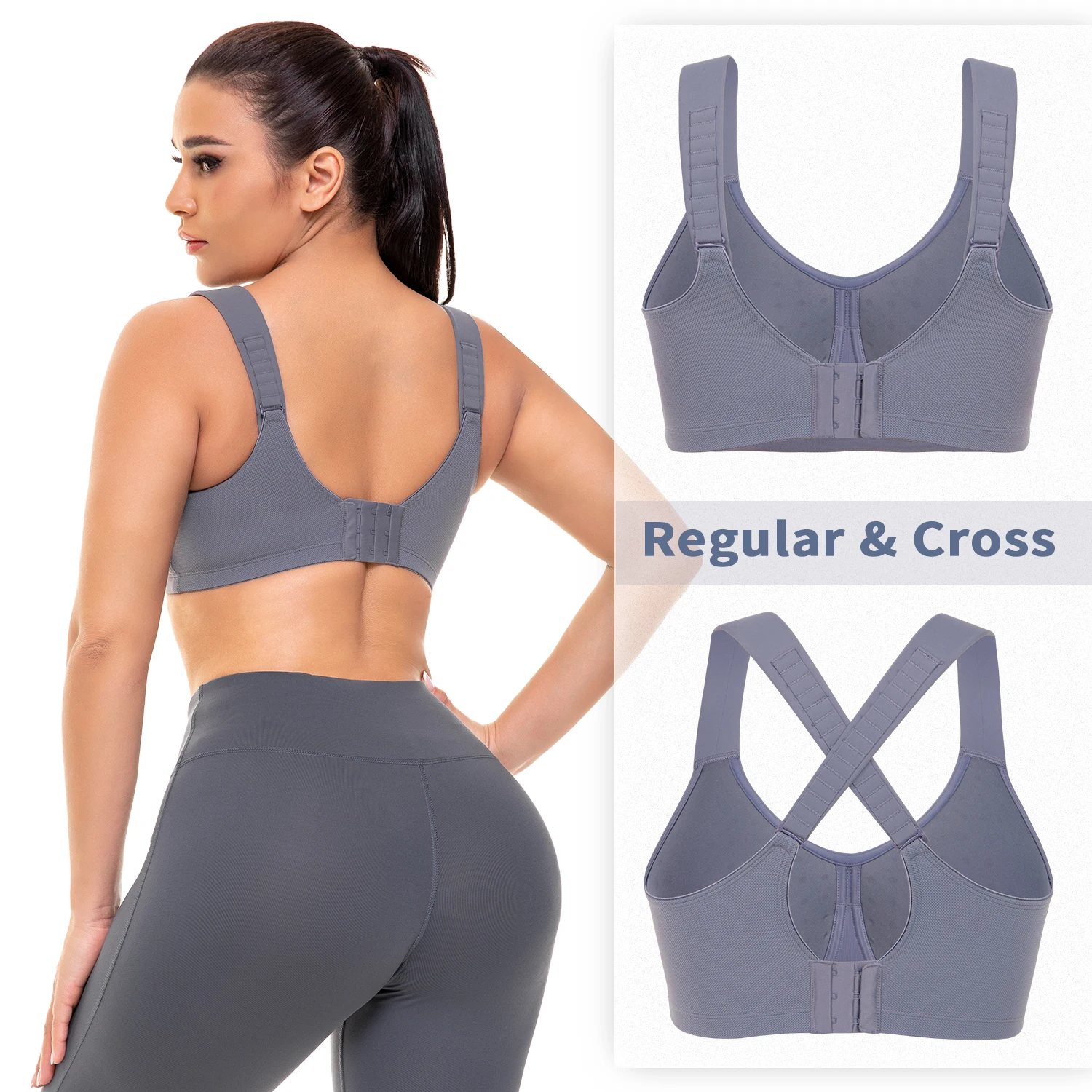 Wingslove High Impact Sport Bra Crop Top Shockproof Breathable Gym Fitness Athletic Running Workout Sportwear Plus Size Bras