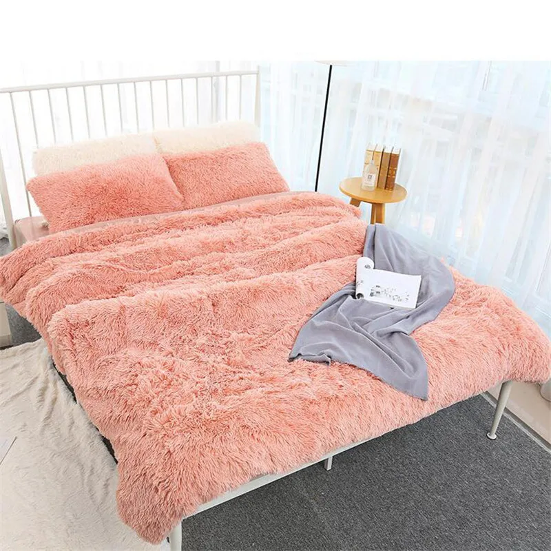 Three Sizes Optional Soft Warm Solid Plush Fleece Blanket Bed Sofa